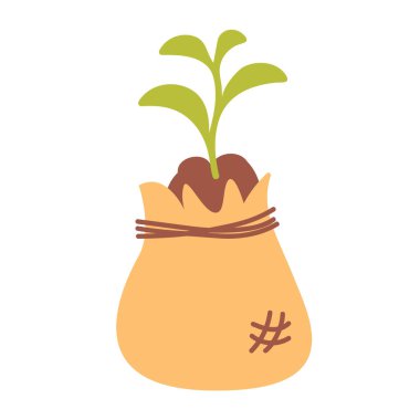 Beyaz bir arkaplanda izole edilmiş bir torba içinde tohumlama