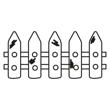 Çit çizgisi beyaz arkaplanda izole edildi