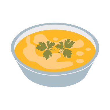 Beyaz arka planda Fransız soğan çorbası.