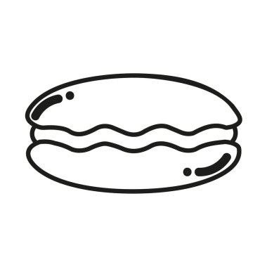 Beyaz arka planda siyah beyaz badem kurabiyesi çizilmiş.