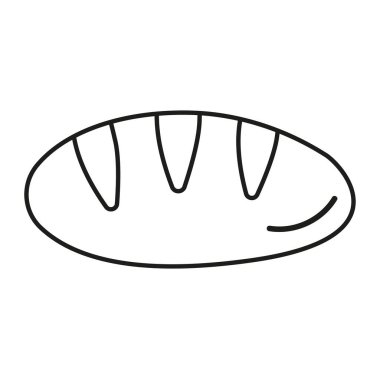 Beyaz arka planda izole edilmiş ana hatlı ekmek