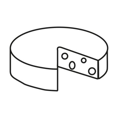 Beyaz arka planda izole edilmiş ana hatlı peynir.