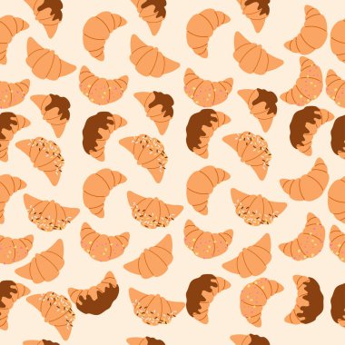 Farklı el yapımı kruvasanların kusursuz deseni