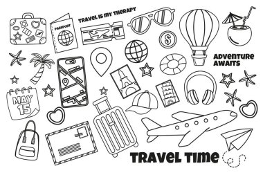 El çizimi seyahat ögelerini ayarla 