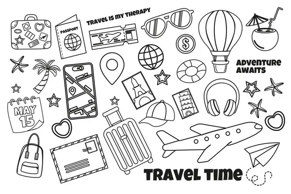 El çizimi seyahat ögelerini ayarla 