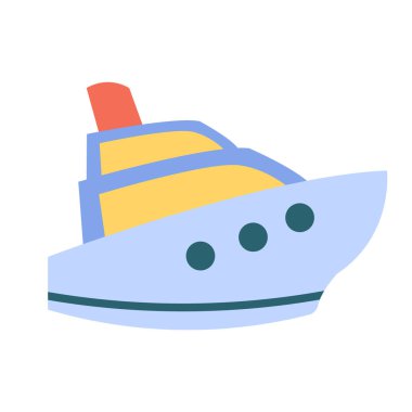 El çizimi yolcu gemisi beyaz arka planda izole edildi