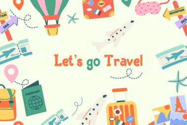 Let 's Go Travel ile el çizimi arkaplan