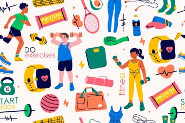 Spor aletleri, spor aletleri ve spor malzemeleriyle uğraşan insanlar. Protezli adam.. 