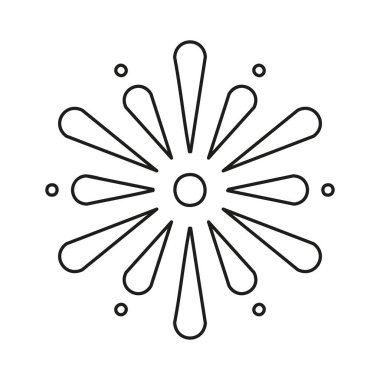 Beyaz arka planda havai fişeklerin izole edilmiş ana hatları