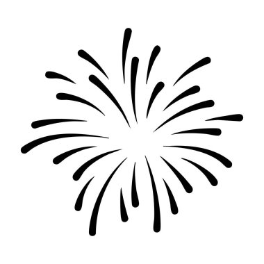 Beyaz arka planda izole edilmiş havai fişek silueti.