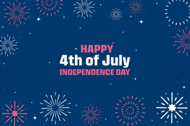 Amerikan Bağımsızlık Günü arka planı havai fişeklerle