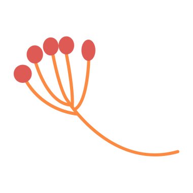 Kırmızı böğürtlenli sonbahar dalı. Rowan veya viburnum vektör çizimi