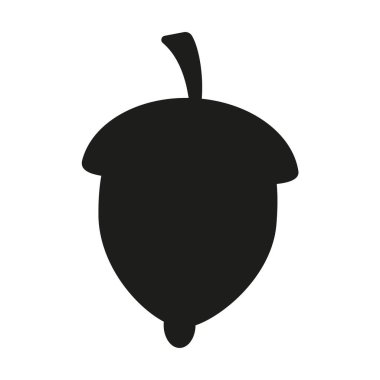 Bir mısır silueti. Meşe ağacı kabartması, sonbahar orman sembolü. vektör