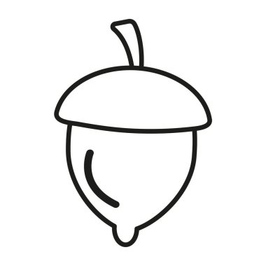 Meşe palamudu çizgisi. Boyama sayfası için sonbahar meşesi cevizi. El çizimi vektör