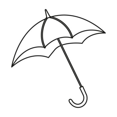 Şemsiye karalama taslağını aç. Boyama kitabı için sonbahar hava aksesuarı