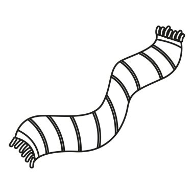 Çizgili eşarp çizgisi. Renklendirme için samimi sonbahar aksesuarı