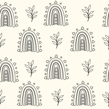 Boho gökkuşağı ve çizgileri pürüzsüz desen bırakır.