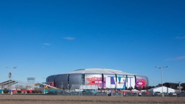 Glendale, AZ - January 31, 2023: State Farm Stadium days before the upcoming American football championship game of the National Football League for the 2022 NFL, Super Bowl LVII