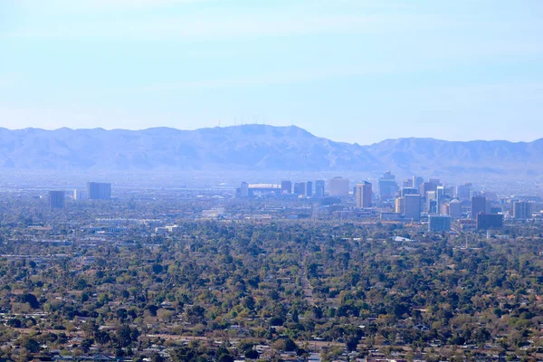 Luchtfoto Van Bedekt Ochtendmist Arizona Capital City Phoenix Van North — Stockfoto