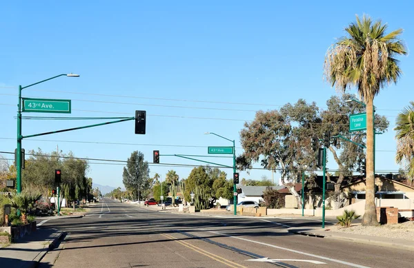 Crossroad 43Rd Avenue Paradise Lane North West Phoenix — Stock Photo, Image