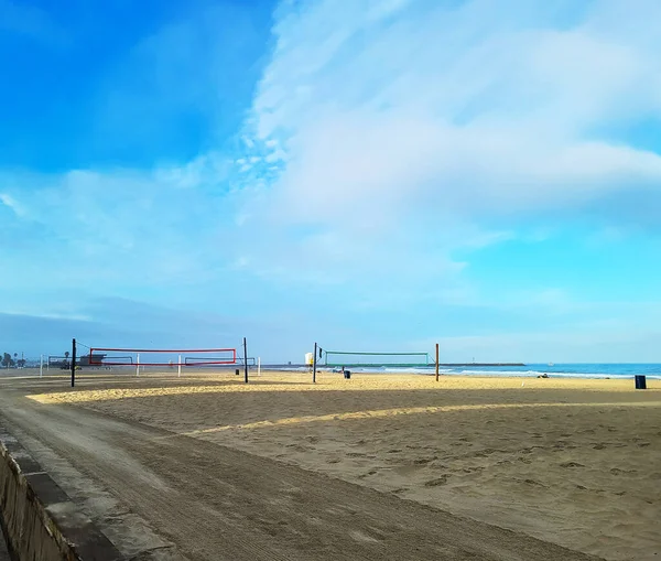 Morning South Mission Beach Sand Volleyball Courts San Diego California — Stock Photo, Image
