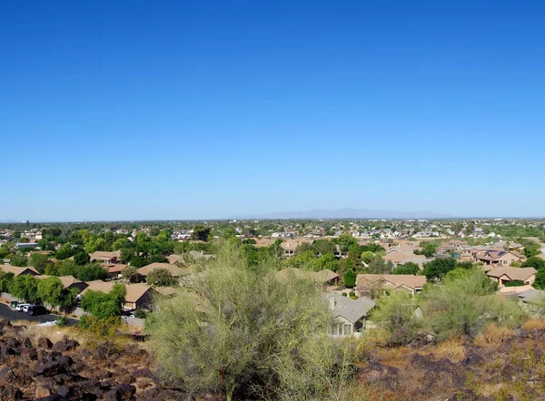 Lado Noroeste Del Valle Del Sol Mirando Las Ciudades Arizona — Foto de Stock