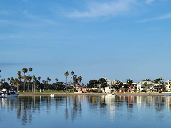 Kilátás Pacific Beach Belmont Park Santa Barbara Öbölre Mission Bay — Stock Fotó