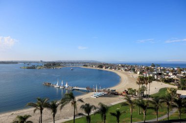 Santa Clara Point and Sail Bay, San Diego recreational neighborhood in Summer clipart