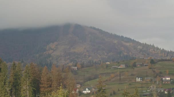 Carpathians Slavske Ucraniano Ocidental Timelapse Nas Montanhas Nuvens Mosca Nevoeiro — Vídeo de Stock