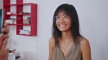 cosmetics and work as a stylist and makeup artist, women paint lips, eyes, face,