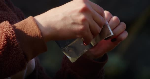 Marijuana Lifestyle Woman Smokes Cannabis Bong Enjoys Effect Narcotics Medical — Video
