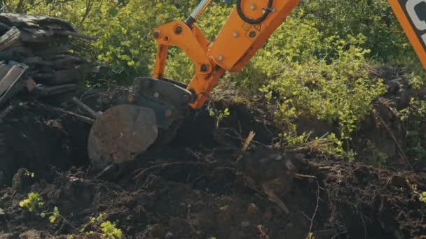 Lerlemenin Özünü Buldozerler Yükleyiciler Kazıcılar Dahil Olmak Üzere Ağır Makineler — Stok video
