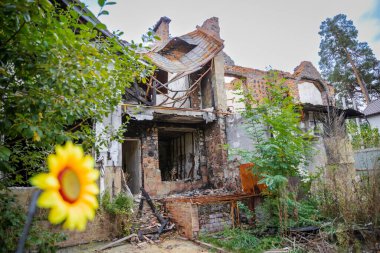 Savaştan Sonra Ukrayna 'da Yıkılmış Evler, Yıkım ve İnsan Trajedisi Sembolü