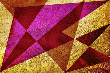 Dokulu kırmızı ve pembe üçgenli geometrik soyut arkaplan