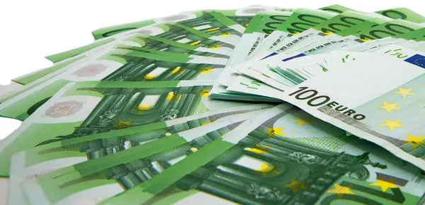 Euro Bono ve beyaz arka plan üzerinde paralar