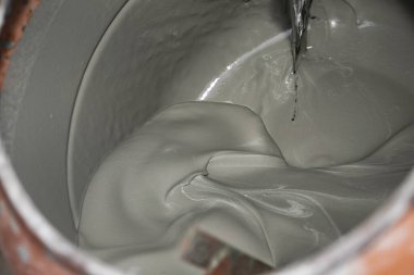 Kuru karışım ve tozla dönen çimento karıştırıcı, inşaat ekipmanları iş başında