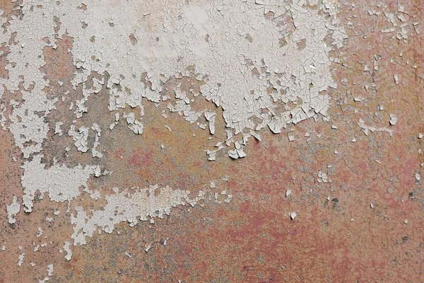 stock image Weathered tinny surface with damages and rust. Abstract detailed texture. An old wall background painted red. Minimal urban photo. Easily add depth to your designs.