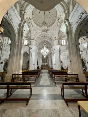 Church of Santa Maria di Loreto. Petralia Soprana. Sicily Italy. interior. central nave