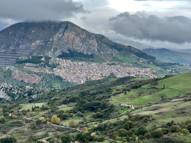 view of Caltavuturo, Palermo, Sicily, Italy