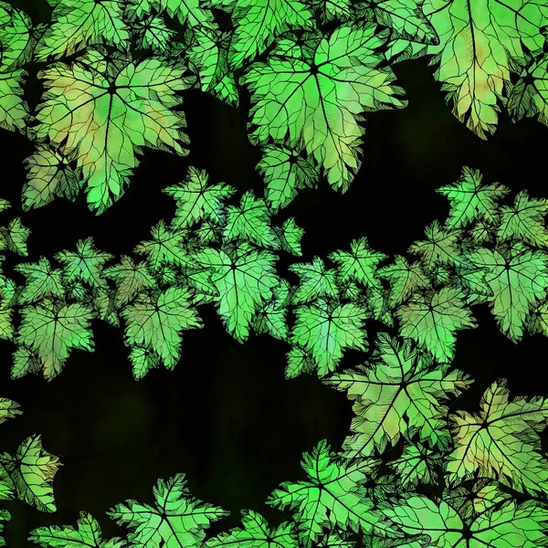 Naadloos Patroon Ivy Bladeren Een Aquarel Achtergrond Plant Behang Gebruik — Stockfoto