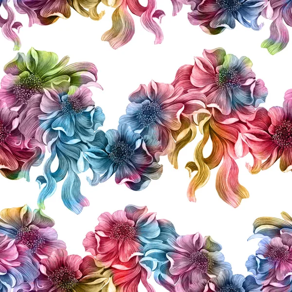 Blommönster Akvarell Bakgrund Bild Abstrakt Dekorativ Sammansättning Sömlöst Mönster Använd — Stockfoto