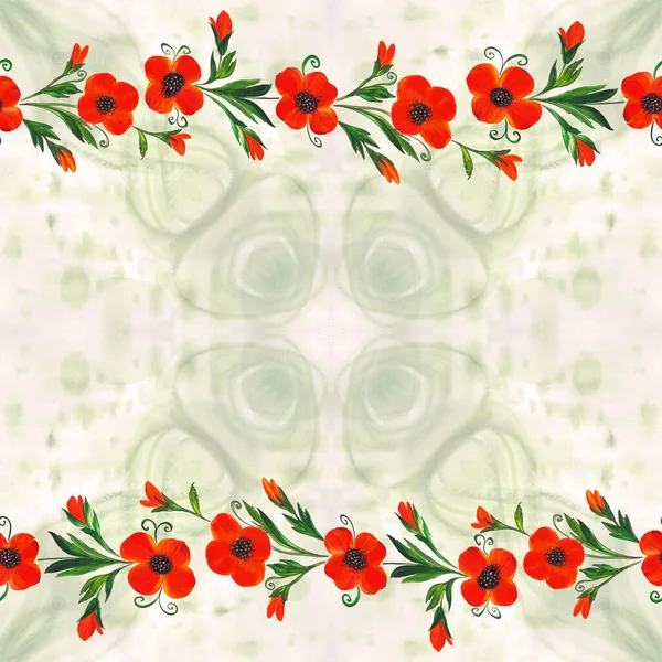 Квітковий Візерунок Акварельне Зображення Тла Абстрактна Декоративна Композиція Безшовні Візерунки — стокове фото