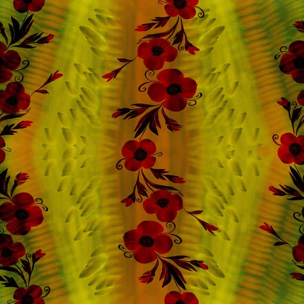 Patrón Floral Imagen Fondo Acuarela Composición Decorativa Abstracta Patrón Sin —  Fotos de Stock
