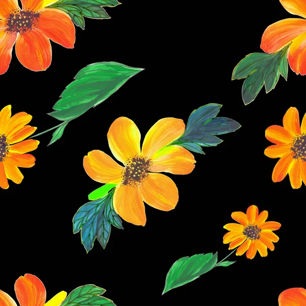 Florales Muster Vektor Hintergrundbild Abstrakte Dekorative Komposition Nahtloses Muster Verwenden — Stockvektor