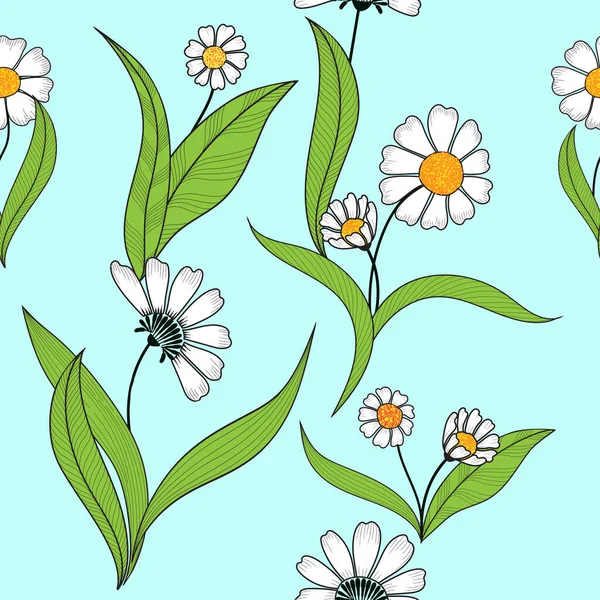 Vektorblumen Dekorative Komposition Florale Motive Nahtloses Muster Verwenden Sie Gedruckte — Stockvektor
