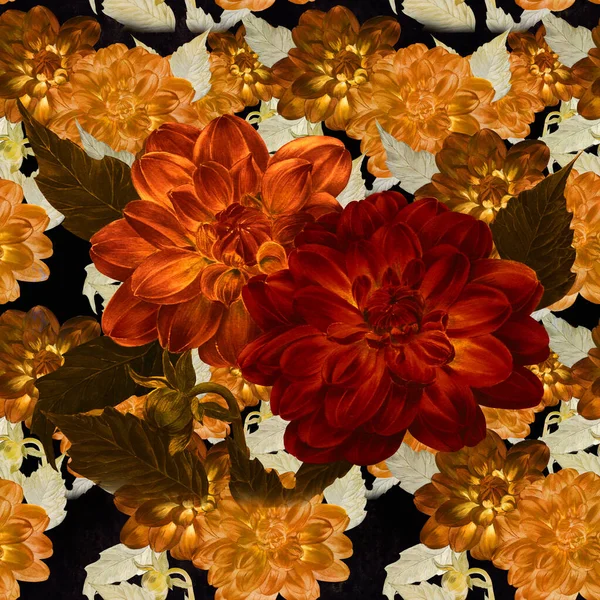 Ντάλια Είναι Λουλούδι Και Μπουμπούκι Υδατογραφία Απρόσκοπτο Μοτίβο Ταπετσαρία Χρήση — Φωτογραφία Αρχείου