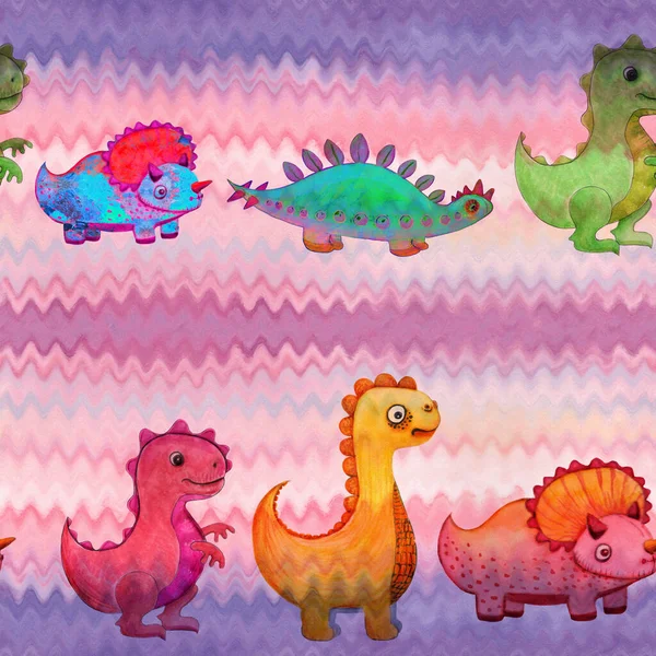 Dinozaur Postać Kreskówki Zdjęcie Dla Dzieci Korzystanie Drukowanych Materiałów Znaków — Zdjęcie stockowe