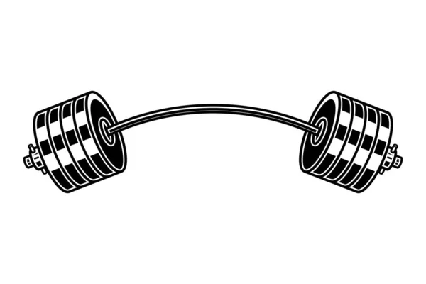 Illustration Heavy Athletic Barbell Engraving Style Design Element Logo Label —  Vetores de Stock