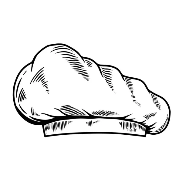 Иллюстрация Шляпы Шеф Повара Стиле Гравировки Элемент Дизайна Логотипа Этикетки — стоковый вектор
