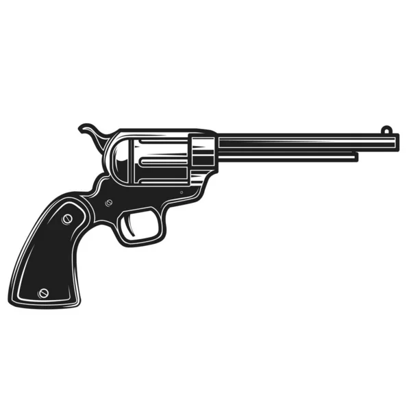 Иллюстрация Ковбойского Револьвера Белом Фоне Элемент Дизайна Плаката Открытки Баннера — стоковый вектор